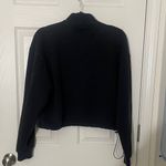Set Active  Black Half-Zip Cropped Sweatshirt Kangaroo Pocket Size Small Photo 6