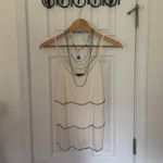 American Eagle Y2K AEO White Beaded Trim Scallop Cami Photo 1