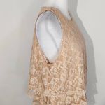 Anthropologie  Peach Ruffled Layer Lace Sleeveless Top Size 12 Coquette Lace Top Photo 3
