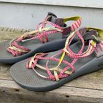 Chacos Chaco ZX3 pink yellow triple strap sandals Size 10 Photo 1