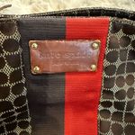 Kate Spade Tattered Brown and Red Patterned Tote Photo 1