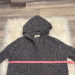 Roxy ribbed cotton hooded cardigan sweater open front L Photo 5