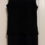 Elie Tahari  Lamb Suede Mixed Media Dress 4 Black Mesh Inlay Zip Cocktail Party Photo 0