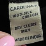 Carolina K 100% Silk Chiffon MIDI Floral Dress Tassel Detail Size Medium Photo 9