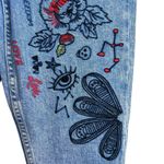 Alice + Olivia  Embroidered Jeans Womens Size 26 Blue Boho Flower Hippie Skinny Photo 2