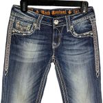 Rock Revival Jeans Women's Embellished Pockets Dark Wash Denim Skinny Jeans Photo 3