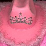 Handmade Fluffy Pink Crown Cowboy Hat Photo 0