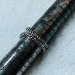 Silver Color Fashion Size 5 Ring Textured Band Shade of Yellowish Brown Center Photo 14