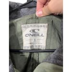 O'Neill ‎ Olive Green Military Anorak Jacket Gray Knit Sleeve Small S Photo 4