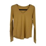 Universal Standard  Womens Long Sleeve V-Neck Tee In Honey Mustard 4XS 00 Photo 1