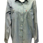 Levi's  Boyfriend Fit Blue & White Striped Women's Shirt‎ Size L Photo 0