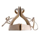 Badgley Mischka Jewel  Earlene Block Heel Sandal 9.5 Champagne Satin Photo 7