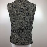 Vintage HG NY Vest Beaded Medallion Print Button Down‎ Black Gold Womens Size M Photo 3