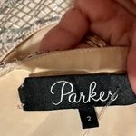 Parker  LEONA SILK BLUSH NEUTRAL SILVERTONE BEADED HALTER CUTOUT BACK MINI DRESS Photo 8