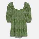 ZARA  Openwork Eyelet Embroidered Dress in Green Size M Photo 14