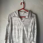 Under Armour White Black Geometric Print Quarter Zip Long Sleeve Athletic Top M Photo 1