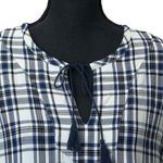 Madewell  Plaid Artiste Tassel Tunic Mini Dress Size‎ Small Light Flannel Pockets Photo 1