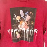 Alexander McQueen  Red Paint Drip Graphic Sweatshirt Pullover Size 36 Photo 2