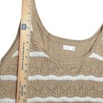 LC Lauren Conrad  Sweater Tank 4X Plus Pointelle‎ Knit Scoopneck Tan White Stripe Photo 5