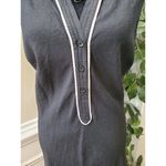 Ashley Stewart  Women's Black Linen V-Neck Sleeveless Knee Length Dress Size 12W Photo 2