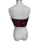 L'ATISTE  by Amy Sequin Tube Top Strapless Black Pink Glitter‎ Party Crop Top Med Photo 1