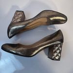 Karl Lagerfeld Paris Metallic Quilted Block Heel Pumps Bronze Gold Size 11 Photo 4