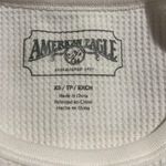 American Eagle NWT  Women’s White Waffle Knit Thermal Long Sleeve Shirt 1019 Photo 2