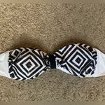 PINK - Victoria's Secret PINK Victoria’s Secret black and white sparkle XS strapless bikini swimsuit top Photo 1