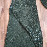 Retrofête Retrofete Celeste Sequin Crochet Dress Green One Sleeve Slit Size XS/S Photo 5
