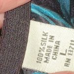 Amanda Smith  Silk Black & Turquoise Floral Skirt Photo 3