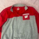 Fanatics  Women's Red and Gray Leather Jacket Photo 3