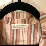 Free People We the Free -  Mauve and Green Poolside Vertical Striped Shirt Size M Photo 2