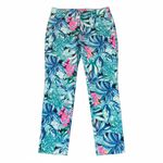 Lilly Pulitzer  Kelly Skinny Ankle Pants 8 Maldives Green Tropical Print Stretch Photo 1
