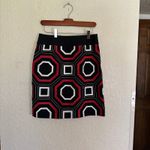 Ann Taylor Skirt Size 2 Geometric Print Black Red White Career Cocktail Photo 1