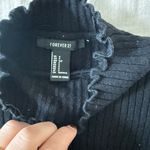 Forever 21 Black Ribbed Mock Neck Longsleeve Photo 4