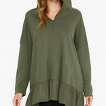 Anthropologie  Olive Green Women's Hooded Top.   Size-XXS Photo 0
