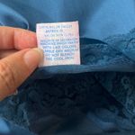 Vtg Val Mode Y2K Slip Dress Sz 32 Coquette Lace Midi Bow 90 Sheer USA Satin Blue Photo 9