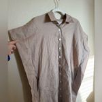 Myrah Penaloza Linen Boxy Minimalist Tunic Shirt Dress Oatmeal One Size Fits All White Size M Photo 1