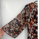 Roz & Ali  Chiffon Peplum Womens Top Sz 1X Boho Sheer Bell Sleeve Fall Lagenlook Photo 2