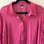 Old Navy  Long Sleeved Satin Pink Button Down Top, NWT Photo 2