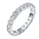 Zales 2mm 14K Gold plated Wedding Band S925 Moissanite Eternity Stackable Bridal Ring Photo 0