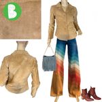 MARGARET GODFREY VINTAGE 1990'S TAN BLAZER STYLE SUEDE JACKET (PS) Size undefined Photo 1