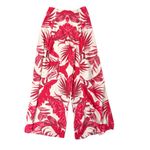 Flying Tomato Red Cream Tropical Wide Leg Palazzo Pants Size Small Photo 2