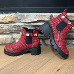 Size 7 chunky heel Chelsea platform boots Red Photo 1