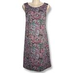 Talbots Dress Womens S Pink Green Paisley Sleeveless Sheath Preppy Retro Office Photo 4