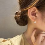 18K Gold Plated CZ Diamond Hoop Earrings for Women Photo 2