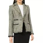 Veronica Beard Metallic Fabian Tweed Blazer Jacket Black Silver Size 4 Photo 3