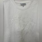 Ganni NWT  Heavy Cotton Drop Shoulder Heart T-Shirt | Women’s Casual Tee Photo 6