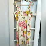 Eddie Bauer Vintage Cotton Floral Knotted Strap Dress Garden Rose Size 12 Large Photo 1