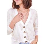 Sanctuary  Cream Cardigan Sweater V-Neck Relaxed Fit Photo 0
